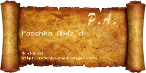 Paschka Abád névjegykártya